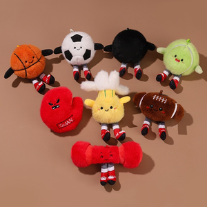 Venta caliente lindo peluche deportes bola dibujos animados mancuerna Fitness muñeca <span class=keywords><strong>bolsa</strong></span> accesorios colgantes llavero personalizado colgante juguete <span class=keywords><strong>de</strong></span> peluche - Product Image 1