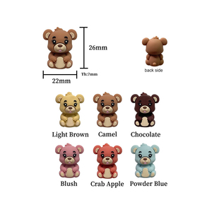 Lindas cuentas de silicona con forma de oso en colores mixtos para adornos de bolígrafos, accesorios para bricolaje. - Product Image 2