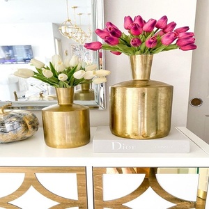 Factory Handmade Luxury Aluminum Flower <b>Vase</b> Art Deco Design Antique Finish Eco-Friendly Rust Resistant Home Decor - Product Image 2