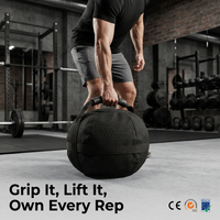 Grip It Lift It Own Every Rep Black Power Sac de musculation lesté avec poignée supérieure profilée et sangle centrale horizontale, type kettlebell