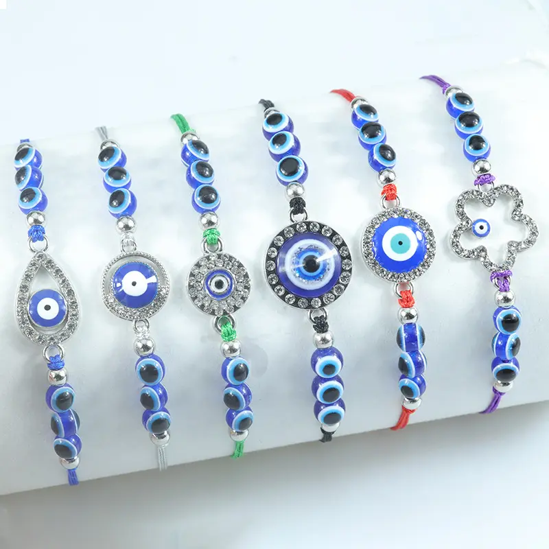 Rinhoo Evil Eyes Armbanden Religieuze Nazar Armband Charme Hars Kralen Handgemaakte Turkse Boze Oog Armband Voor Geluk