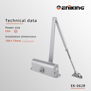 Penutup Pintu Otomatis Aluminium Alloy EN4 Komersial Tugas Berat Hidrolik Overhead 60-80kg Kecepatan Dapat Diatur Untuk Hotel Garansi 3 Tahun - Product Image 1