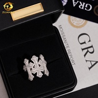 Nouvel arrivage : Bague Hip Hop pour homme en Moissanite D VVS, style Iced Out, en argent sterling 925, motif croix