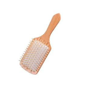 Renkli gökkuşağı dalga pimleri ahşap saplı ahşap fırça uzun saç fırçası - Product Image 3