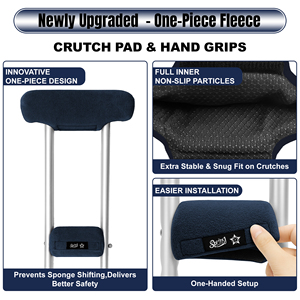 Coussinets de coude en mousse confortables, antidérapants, respirants, capacité de charge de 400 lb, soulage la pression des mains, coussinets de béquille axillaire - Product Image 2