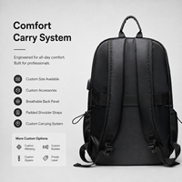 Sac à dos pour ordinateur portable imperméable, durable, respirant, grande capacité, léger, avec doublure en polyester, fermeture éclair et bandoulière arquée