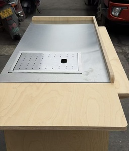 Carrito de Comida Portátil de Madera con 4 Ruedas, Carrito de Café, Barra Móvil con Ruedas, Carrito de Bebidas y Dulces para Eventos y Festivales al Aire Libre - Product Image 3