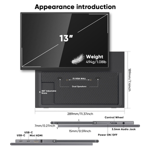 Giá cả cạnh tranh 13.0 inch WLED Bảng điều chỉnh mỏng xách tay màn hình chơi game với điều chỉnh PS4 Full HD 2K HDR và xây dựng-in Loa - Product Image 4