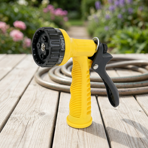Pistolet d'arrosage de jardin en plastique jaune réglable haute pression avec modes de pulvérisation variables pour l'arrosage à longue distance - Product Image 2