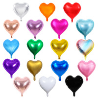 Ballons en aluminium solides en forme de cœur de 18 pouces pour mariages, anniversaires, Saint-Valentin, décorations de fête - Vente en gros