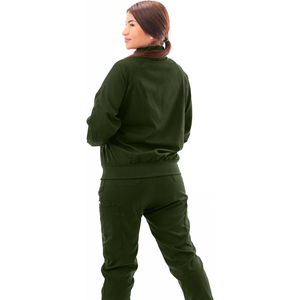 NiaaHinn vente en gros clinique Stretch infirmière gommage moins cher prix couleur unie trois pièces Salon de beauté uniforme unisexe veste gommage - Product Image 3