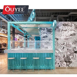 Cửa Hàng Cà Phê Nhỏ Độc Đáo Nội Thất Được Thiết Kế Hữu Ích Tủ Trưng Bày <span class=keywords><strong>Kiosk</strong></span> Trong Trung Tâm Mua Sắm - Product Image 3