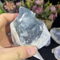 En gros Naturel Bleu Cristal Pierre Brute Celestite Cluster Quartz Géode Spécimen Minéral Pour La Décoration Cadeau