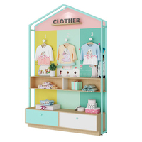 Présentoir métallique léger autoportant simple face pour magasins de vêtements, sous-vêtements, chaussettes, chaussures pour enfants et étagères pour articles de puériculture