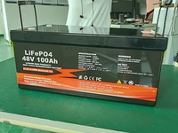 بطاريات ليثيوم أيون LiFePO4 بسعر المصنع 48 فولت 50 أمبير ساعة 100 أمبير ساعة، أكثر من 6000 دورة شحن عميقة، مع نظام إدارة البطارية بتقنية البلوتوث، قابلة للتركيب على الحائط لأنظمة الطاقة الشمسية للمركبات الترفيهية