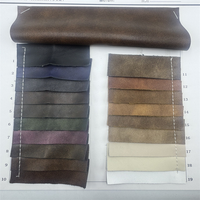 Cuir PU vintage tanné végétal bicolore, résistant à l'abrasion, 1,0 mm, pour accessoires vestimentaires, sacs, chaussures et tissus d'ameublement
