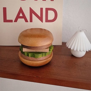 Posavasos Creativo de Madera con Forma de Hamburguesa, Alfombrilla Aislante de Calor de Madera Maciza, Forma Irregular, para Escritorio, Uso Doméstico - Product Image 5