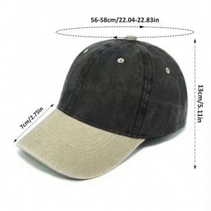 Wholesale Vintage Style Distressed Dad Hat Two Tone Retro Baseball Cap Made of Washed Cotton Twill Gorras - Product Image 2