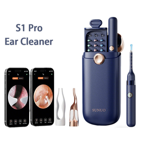 Kit de nettoyage d'oreilles <span class=keywords><strong>avec</strong></span> caméra <span class=keywords><strong>otoscope</strong></span> visible, outil d'élimination du cérumen et <span class=keywords><strong>pince</strong></span> à cérumen, <span class=keywords><strong>avec</strong></span> étui de rangement - Product Image 1