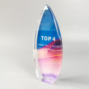 Crystal <b>Trophy</b> Top 4 Award Laser <b>Engraved</b> Digital Printing Geometry Design Business Gift Commemorative - Product Image 2