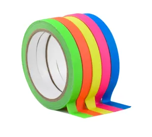 EONBON Neon Gaffer Tape 6 Pack Multicolor Black Light UV Reactive Fluorescent Tape