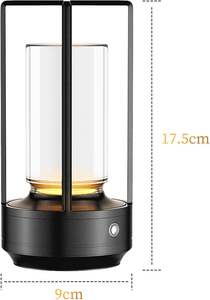 โคมไฟตั้งโต๊ะคริสตัลอะลูมิเนียมแบบชาร์จไฟได้ ควบคุมด้วยระบบสัมผัส ไร้สาย สำหรับร้านอาหารกลางแจ้ง ขายส่งแบบโมเดิร์น - Product Image 2