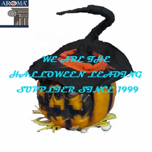 Vente flash : Décoration d'Halloween unique, citrouille animée qui bouge avec un chapeau, pour la décoration murale de maison hantée, décorations de fête - Product Image 3