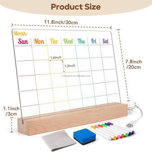 Akrilik Sergi Standı, Işıklı Akrilik Silinebilir Tahta, Hediyelik Işıklı Not Tahtası, Masa İçin Kendin Yap Boyalı - Product Image 3