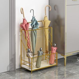 Porte-parapluies moderne en métal avec étagère de rangement, capacité de 10 parapluies, design autoportant pour entrée de maison et usage hôtelier - Product Image 3