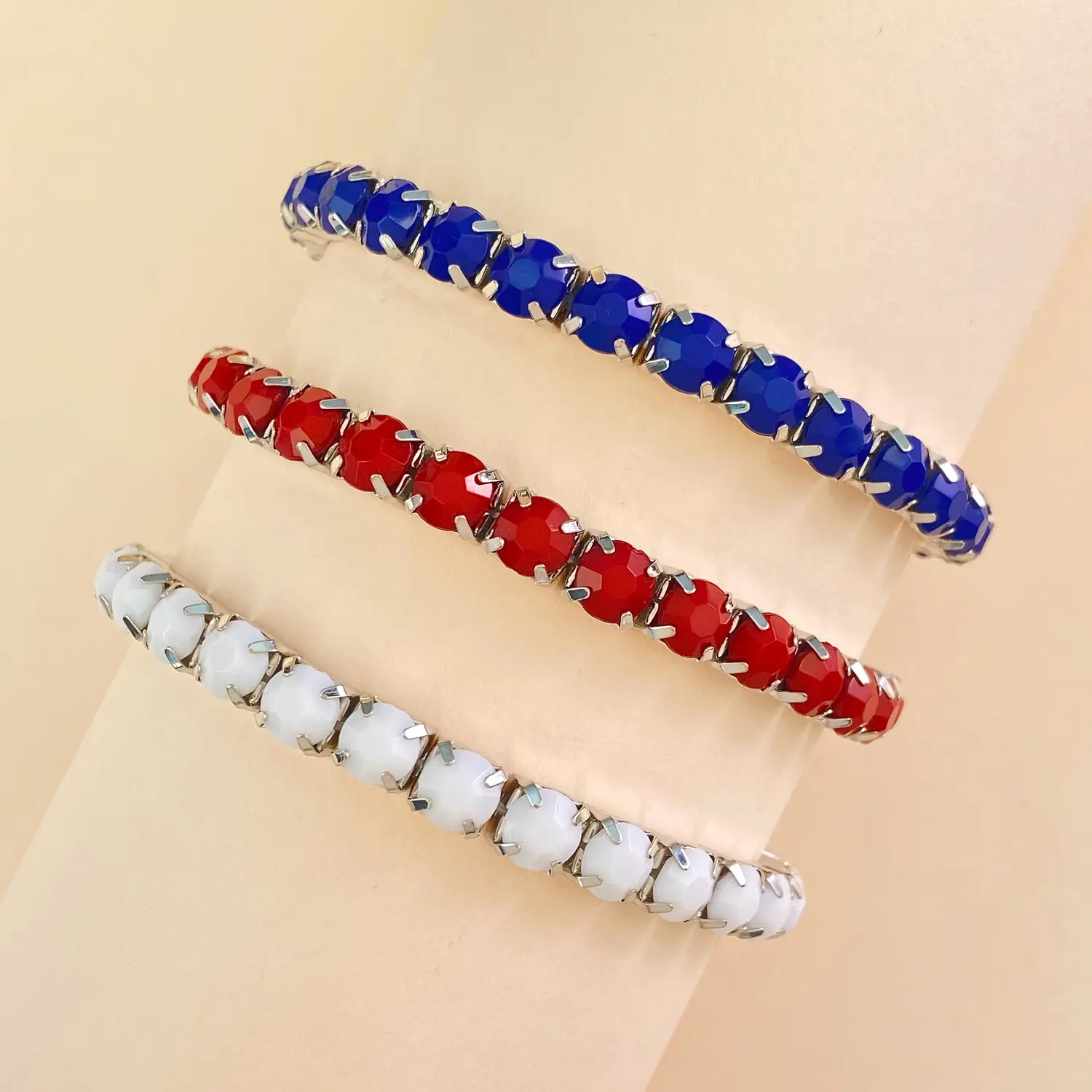 2024 Trend Whole sales jewelry crystal bracelets american flag bracelet crystal bracelets healing natural stone for Women