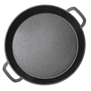 Poêle à <span class=keywords><strong>paella</strong></span> en fonte pré-assaisonnée de grande taille 19 pouces, poêle à frire, grandes poignées en boucle, poêle de camping, plaque à pizza - Product Image 2