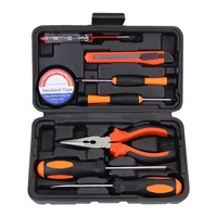 Ensemble d'outils ménagers 9 pièces LL002-0, kit d'outils portables avec boîte de rangement, tournevis, pince, couteau utilitaire pour la réparation et le bricolage à domicile