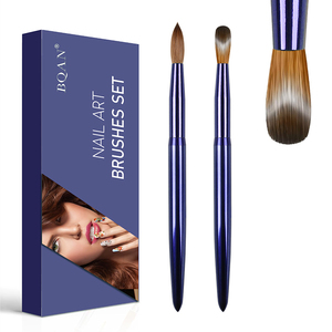 Mayoristas azul púrpura metales mango #2 ~ #24 Kolinsky cabeza peluda Nail Art Brush set y embalaje Acrílico Nail Art Brush - Product Image 1