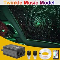 Kit d'éclairage à fibres optiques RGBW 12W Twinkle à deux têtes avec télécommande/application intelligente pour la décoration de plafond de voiture