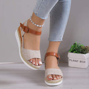 DZ Women's Lightweight Casual Fish Mouth Sandals Open Toe with Butterfly Knot Hemp Bottom PU Insole for Summer - Product Image 4