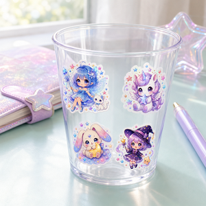 Pegatinas Personalizadas Kawaii de Brujas, Hadas y Unicornios, Adhesivos de Vinilo Resistentes al Agua con Diseño de Luna para Botellas y Diarios - Product Image 6
