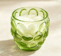 Bougie parfumée artisanale en cire de soja dans un bocal en verre coloré gaufré à bulles, parfum DESSERT, décoration de Noël pour la maison, style moderne