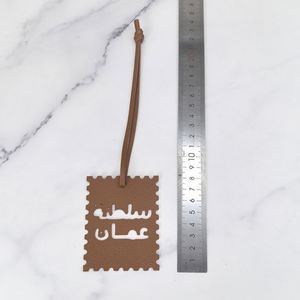Fashion PU Leather Arabic Alphabet Charm Pendant Keychain Portable Middle Eastern <b>Car</b> <b>Mirror</b> Decoration Promotional Ramadan Gift - Product Image 6