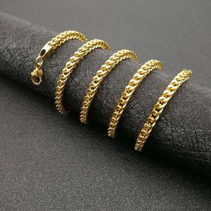 European American Hip Hop Gold <b>Chain</b> Necklace 4mm 70cm Polished <b>Titanium</b> Steel Welded Joints Party Fashion Jewelry - Product Image 5