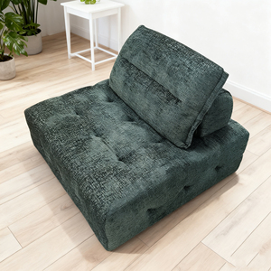 Divano Convertibile Lazyman Square - Divano in Velluto Comprimibile e Portatile con Poggiatesta, Comoda Poltrona da Terra per Uso in Villa - Product Image 1