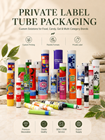 Tube d'emballage pliable personnalisé en aluminium-plastique pour chewing-gum, 12,7-35 mm, avec bouchon à vis, impression UV, écologique, rangement facile