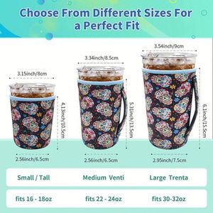 ปลอกหุ้มแก้วน้ำเก็บความเย็นแบบสั่งทำขายส่ง ขนาด 16-32 ออนซ์ ทำจากนีโอพรีนหลากสีสัน สำหรับกาแฟร้อนหรือเย็น - Product Image 2