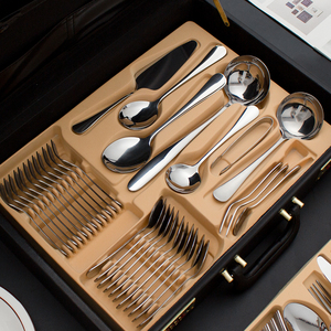 طقم أدوات مائدة ذهبية من الفولاذ المقاوم للصدأ مكون من 84/72 قطعة مطلية بالذهب - Product Image 4