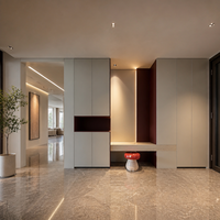 Meuble à chaussures moderne de luxe pour entrée, style italien minimaliste, rangement intégré en bois, organisateur modulaire pour buanderie, banc LED personnalisé 4