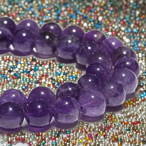 Wholesale Natural Amethyst Round Gemstone <b>Beads</b> Strand Smooth Polished Purple <b>Crystal</b> Loose <b>Beads</b> Jewelry Making DIY <b>Bracelet</b> - Product Image 2