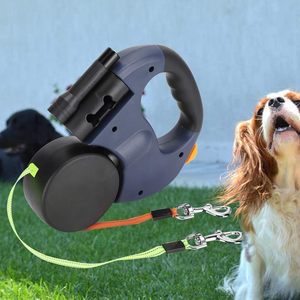 Correa Doble Retráctil para Perros, Antienredos, Reflectante, de Nailon Sólido y Plástico, para Perros Pequeños, para Pasear y Entrenar, 10 pies - Product Image 3