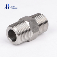 HOYU 304 316 raccords de tuyauterie en acier inoxydable Npt Bspt filetage 45 degrés femelle coude mâle fileté tête hexagonale bouchon de tuyau