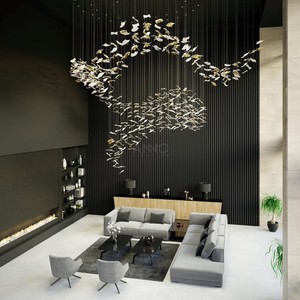 ANNO tùy chỉnh lớn Mặt dây chuyền thủy tinh đèn chùm thiết kế miễn phí biệt thự đèn chùm ánh sáng - Product Image 1