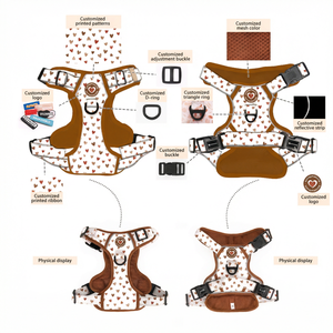 สายรัดอกสุนัข Sunraymascota <span class=keywords><strong>ผ้า</strong></span>กำมะหยี่นุ่มสบาย ระบายอากาศได้ดี แฟชั่น ไม่รัดคอ เหมาะสำหรับการเดินทางผจญภัย ควบคุมง่าย สำหรับสุนัขขนาดใหญ่ - Product Image 6