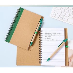 Promo <strong>Custom</strong> Eco Friendly <strong>Recycled</strong> Kraft A5 Spiral <strong>Notebook</strong> with Pen 60 Sheets - Product Image 6